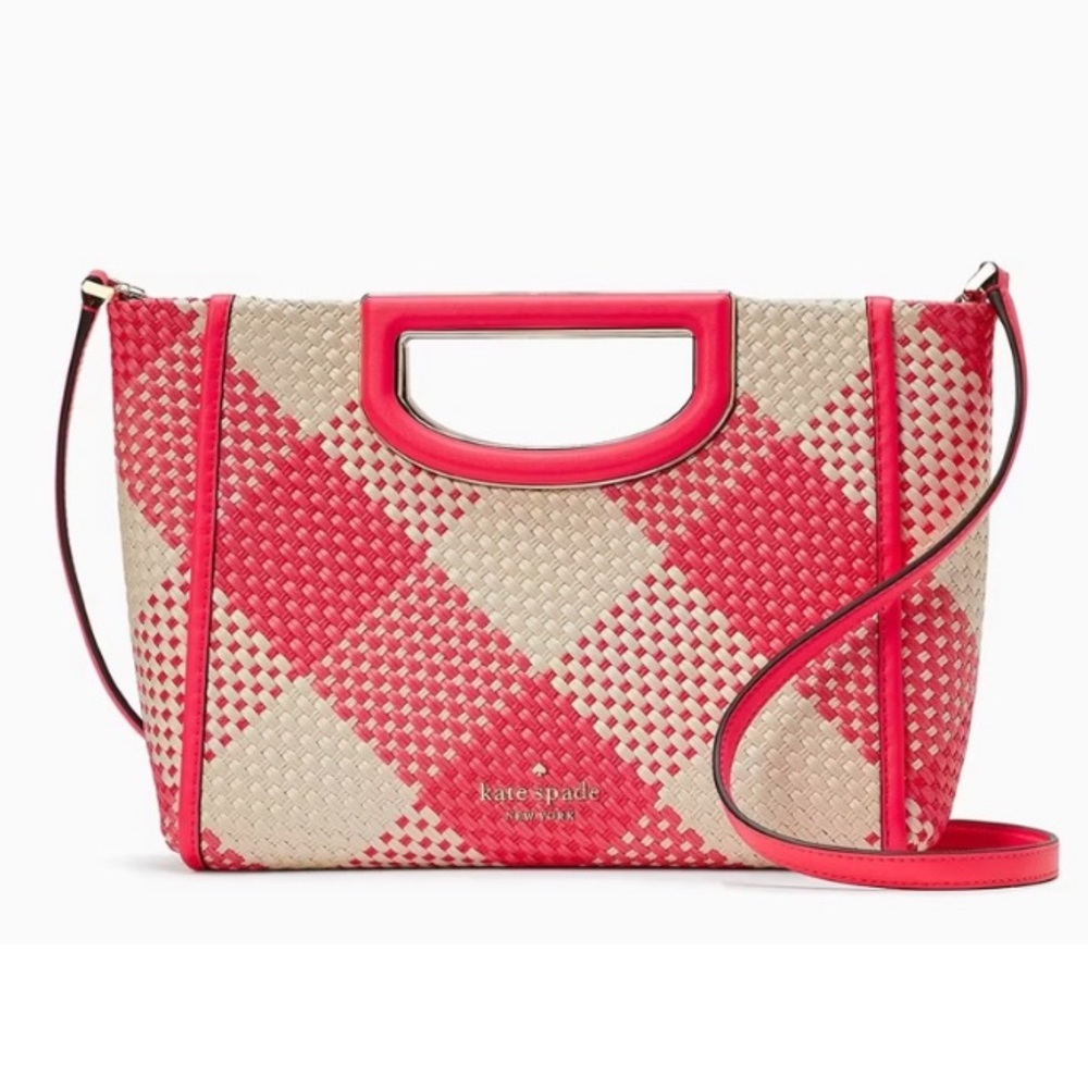 KATE SPADE ALEXIA CROSSBODY STRAW/LEATHER